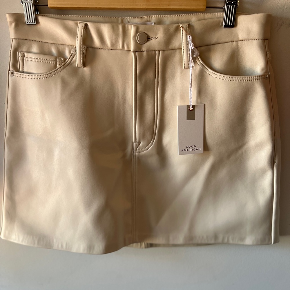 Good American Faux Leather Mini Skirt 4 BNWT